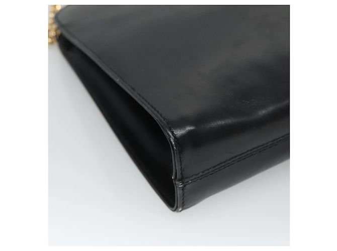 Borsa a spalla in pelle nera e oro Gancini Chain di Salvatore Ferragamo Auth bs22402 Noir Doré - vue 16