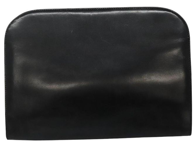 Borsa a spalla in pelle nera e oro Gancini Chain di Salvatore Ferragamo Auth bs22402 Noir Doré - vue 2