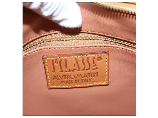 Autre Marque PRIMA CLASSE Borsa a Mano Pelle PVC Beige Marrone oro Auth am7609 D'oro - vista 11
