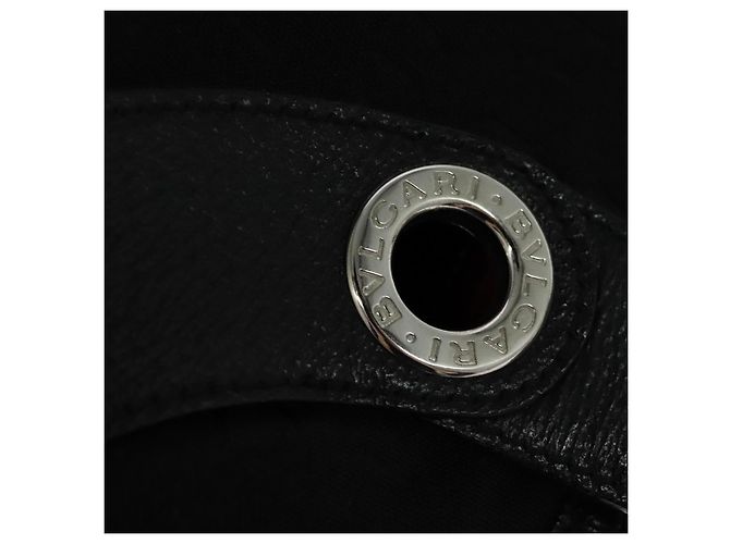 Bulgari Borsa a spalla BVLGARI Logo mania in tela nera Auth BA151 Nero - vista 10