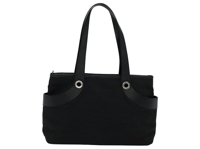 Bulgari Borsa a spalla BVLGARI Logo mania in tela nera Auth BA151 Nero - vista 2