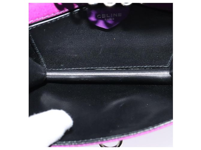 Céline Borsa a spalla a catena CELINE in nylon viola Auth BA204 Porpora - vista 11
