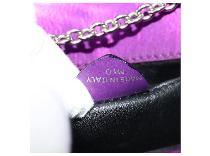 Céline Borsa a spalla a catena CELINE in nylon viola Auth BA204 Porpora - vista 12