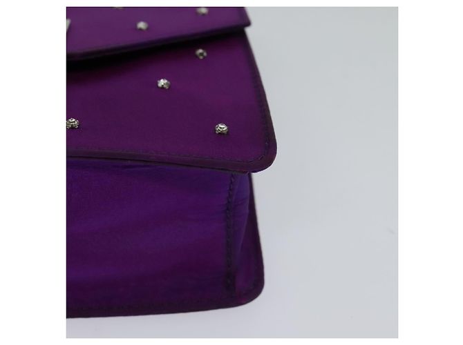 Céline Borsa a spalla a catena CELINE in nylon viola Auth BA204 Porpora - vista 14