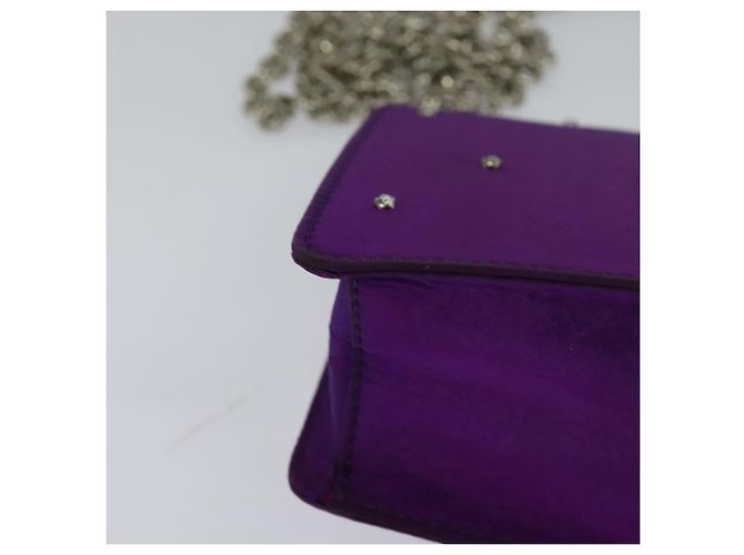 Céline Borsa a spalla a catena CELINE in nylon viola Auth BA204 Porpora - vista 15