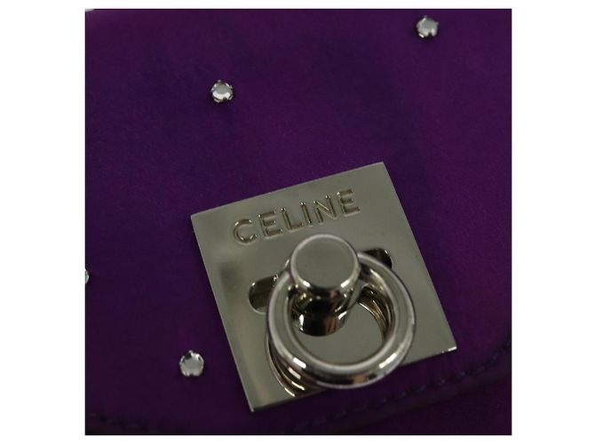 Céline Borsa a spalla a catena CELINE in nylon viola Auth BA204 Porpora - vista 17