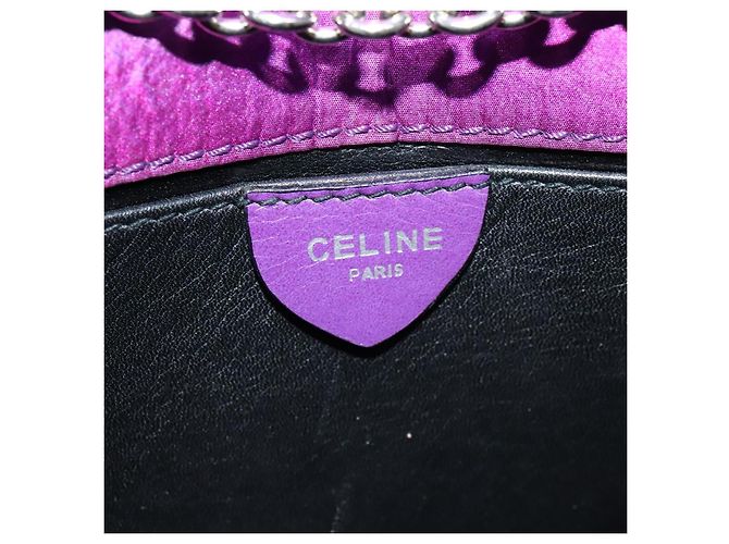 Céline Borsa a spalla a catena CELINE in nylon viola Auth BA204 Porpora - vista 18