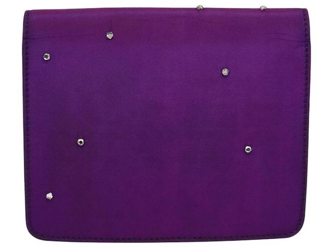 Céline Borsa a spalla a catena CELINE in nylon viola Auth BA204 Porpora - vista 2