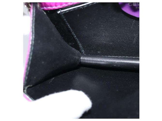 Céline Borsa a spalla a catena CELINE in nylon viola Auth BA204 Porpora - vista 20
