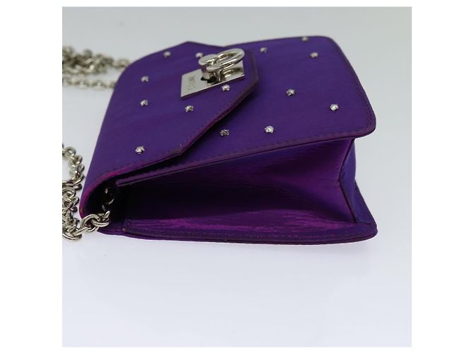 Céline Borsa a spalla a catena CELINE in nylon viola Auth BA204 Porpora - vista 3