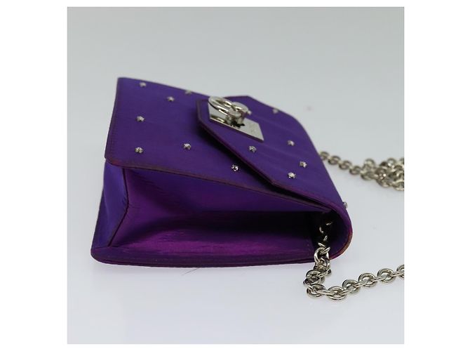 Céline Borsa a spalla a catena CELINE in nylon viola Auth BA204 Porpora - vista 4