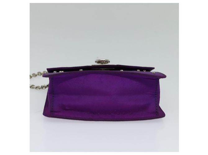 Céline Borsa a spalla a catena CELINE in nylon viola Auth BA204 Porpora - vista 5