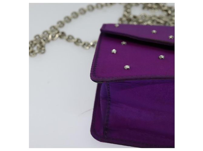 Céline Borsa a spalla a catena CELINE in nylon viola Auth BA204 Porpora - vista 9