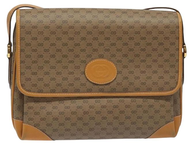 GUCCI Micro GG Supreme Shoulder Bag PVC Beige Gold 001 116 0924 Auth ki5438 Golden - view 13
