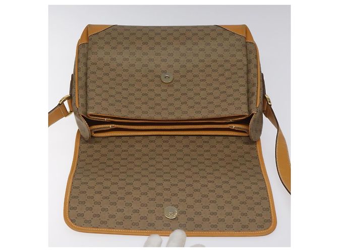 GUCCI Micro GG Supreme Shoulder Bag PVC Beige Gold 001 116 0924 Auth ki5438 Golden - view 19