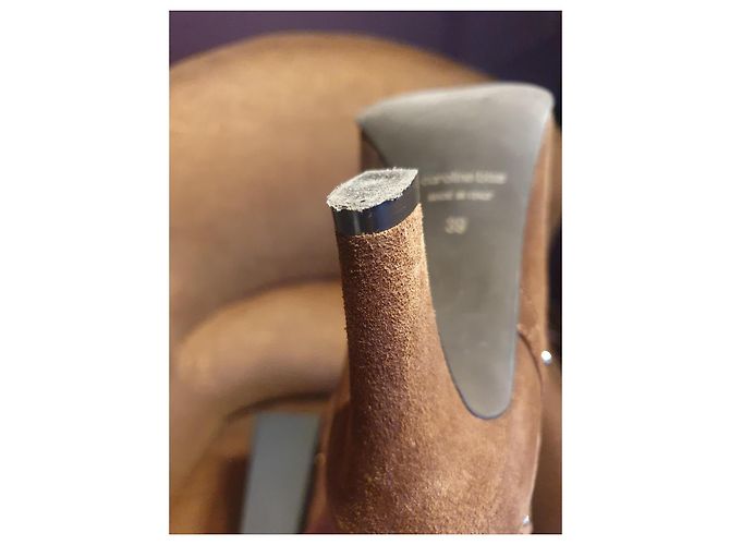 Autre Marque Caroline Biss Overknee-Stiefel Wildleder Camel Größe 39 Kamel - Ansicht 10
