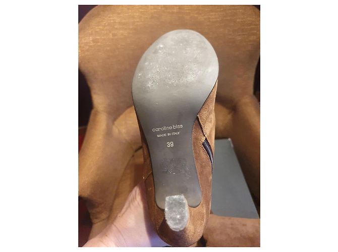 Autre Marque Caroline Biss Overknee-Stiefel Wildleder Camel Größe 39 Kamel - Ansicht 11