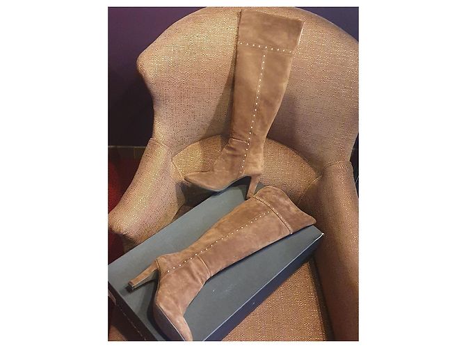 Autre Marque Caroline Biss Overknee-Stiefel Wildleder Camel Größe 39 Kamel - Ansicht 2