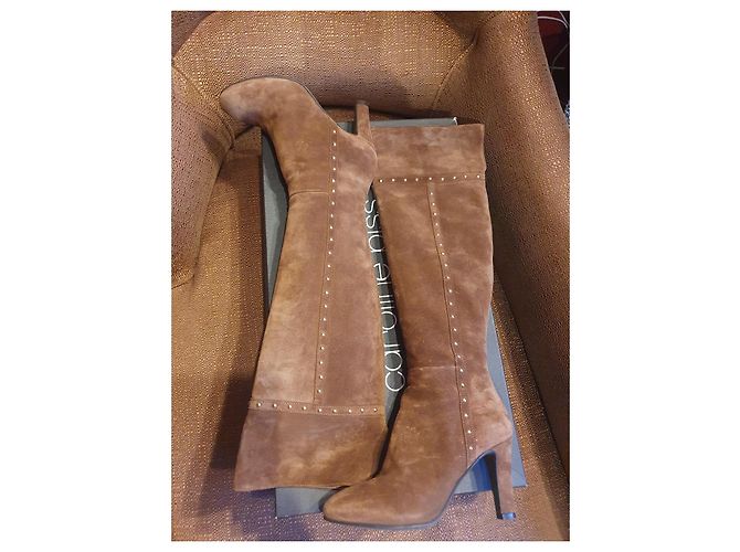 Autre Marque Caroline Biss Overknee-Stiefel Wildleder Camel Größe 39 Kamel - Ansicht 4