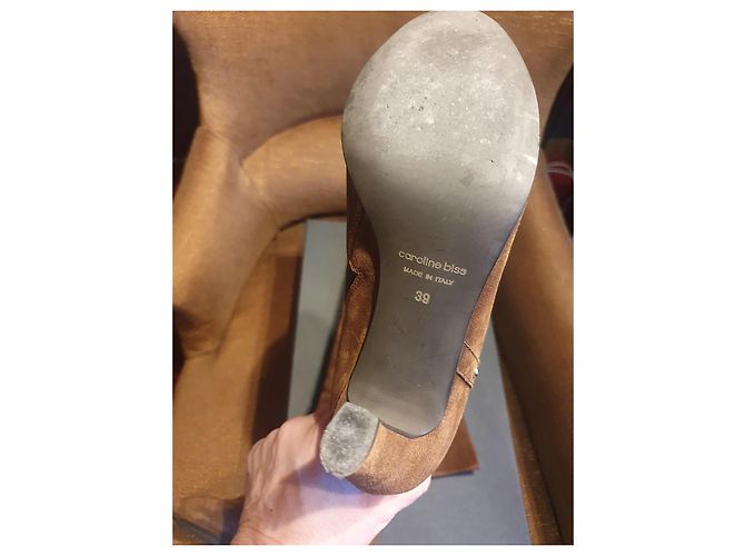 Autre Marque Caroline Biss Overknee-Stiefel Wildleder Camel Größe 39 Kamel - Ansicht 9