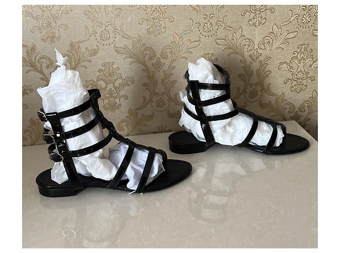 Sandali Chanel in pelle nera Nero - vista 10