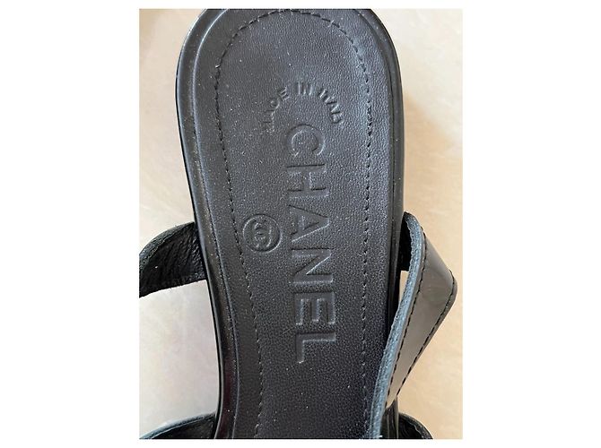 Sandali Chanel in pelle nera Nero - vista 13