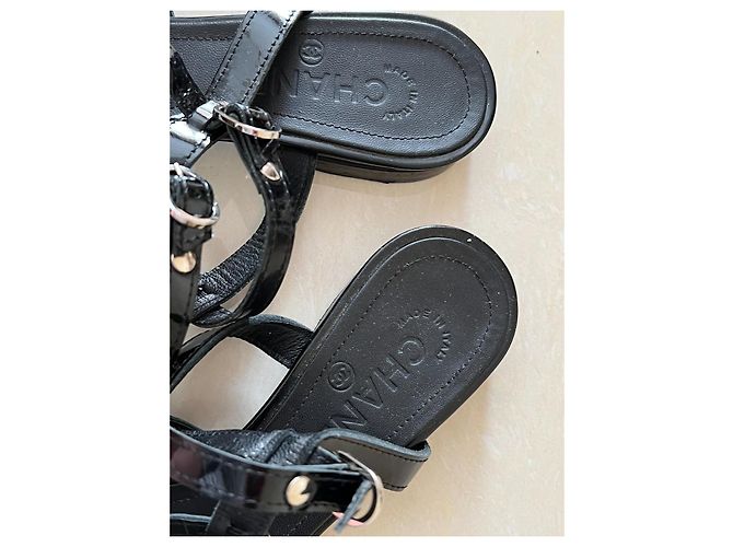 Sandali Chanel in pelle nera Nero - vista 14