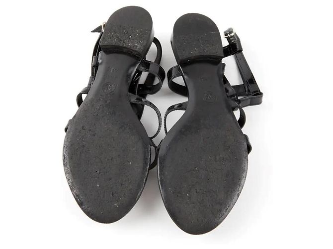 Sandali Chanel in pelle nera Nero - vista 4