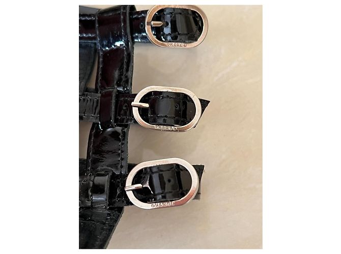 Sandali Chanel in pelle nera Nero - vista 6