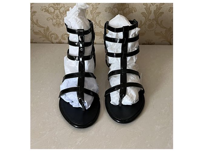 Sandali Chanel in pelle nera Nero - vista 7