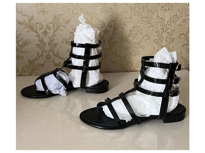 Sandali Chanel in pelle nera Nero - vista 9