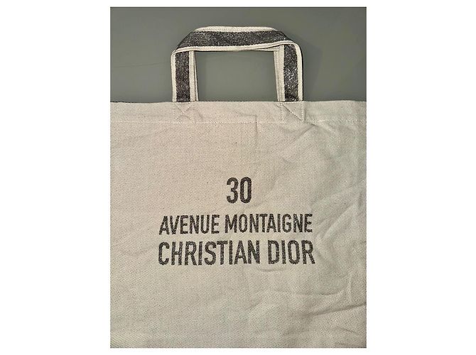 Bolso tote Dior de algodón gris - vista 2