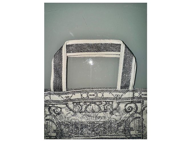 Bolso tote Dior de algodón gris - vista 7