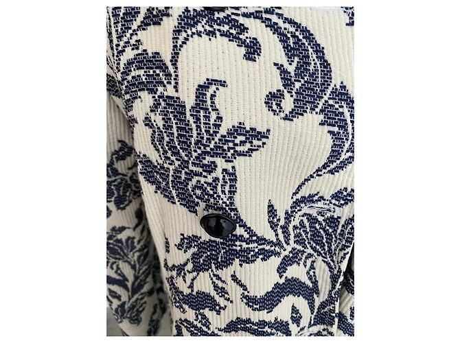 Abrigo La Fée Maraboutée Jacquard Floral Azul Beige - vista 4