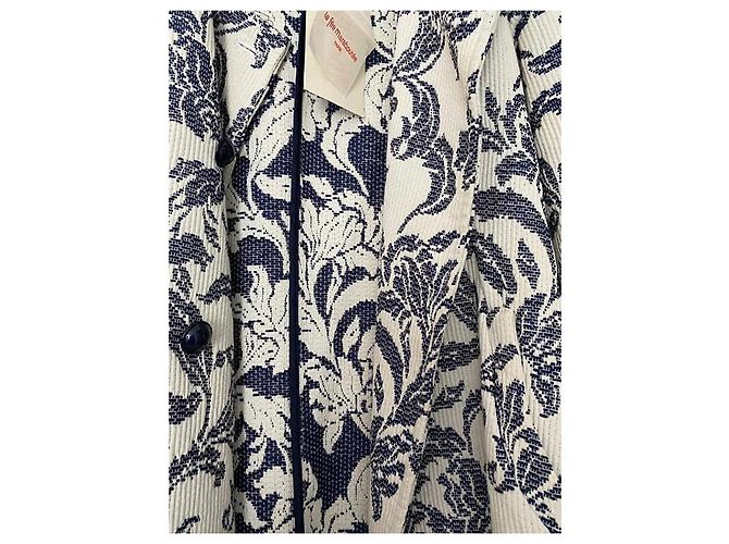 Abrigo La Fée Maraboutée Jacquard Floral Azul Beige - vista 6