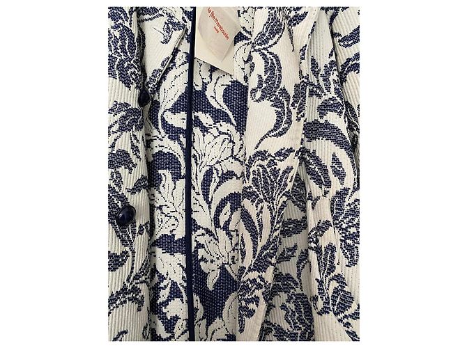 Abrigo La Fée Maraboutée Jacquard Floral Azul Beige - vista 7