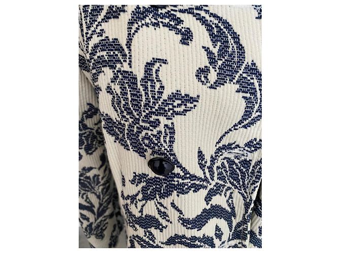 Abrigo La Fée Maraboutée Jacquard Floral Azul Beige - vista 9