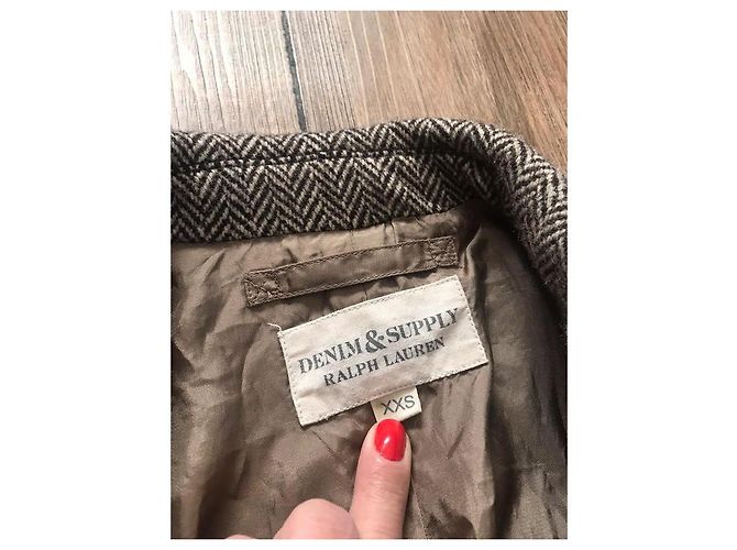 Abrigo Caban Ralph Lauren Marrón de Lana Castaño - vista 11