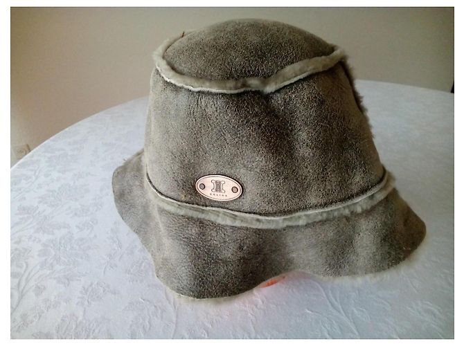 CÉLINE HUT AUS SCHAFLEDER. Khaki - Ansicht 6