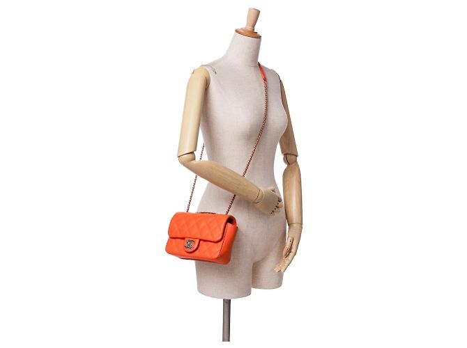 Coco rain Chanel Arancione Parigi Seoul Piccolo Gomma Coco Pioggia Flap - vista 11