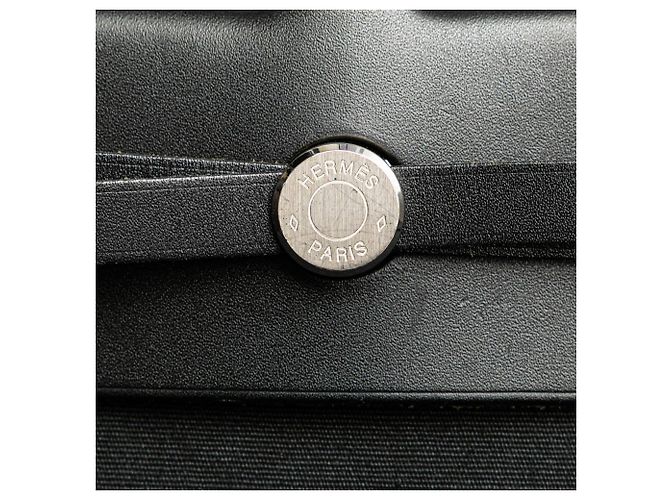 Hermès Schwarze Toile Herbag Cabas MM - Ansicht 7