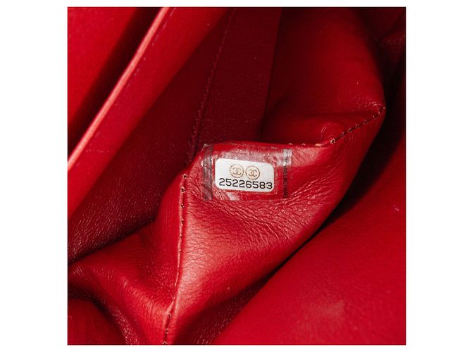Chanel Arancione Medio Classico Chevron Pelle di Agnello Doppio - vista 6