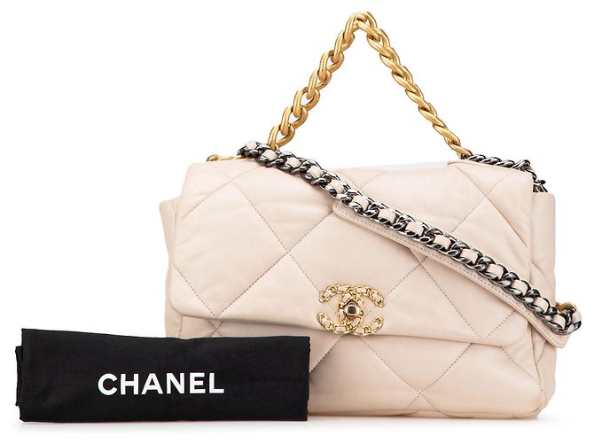 Chanel Beige Large Lambskin 19 Flap - vista 13