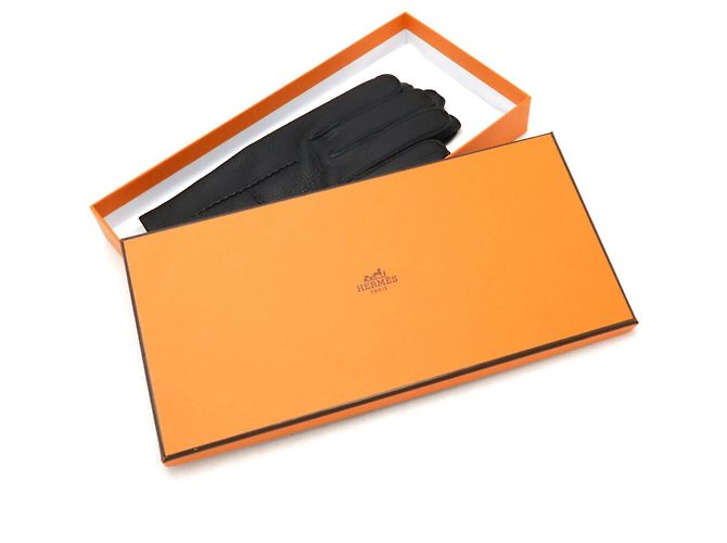 H Stitch Handschuhe aus Hirschleder von Hermès Schwarz - Ansicht 7