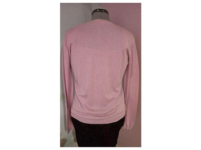 Valentino Top e Colete de Seda Cashmere e Algodão Rosa Dourado - vista 6