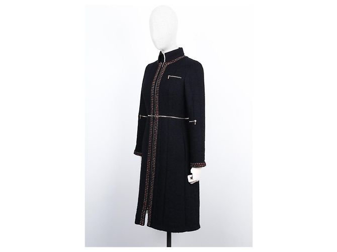 Abrigo Chanel de tweed negro Metiers d'Art Paris Shanghai - vista 3