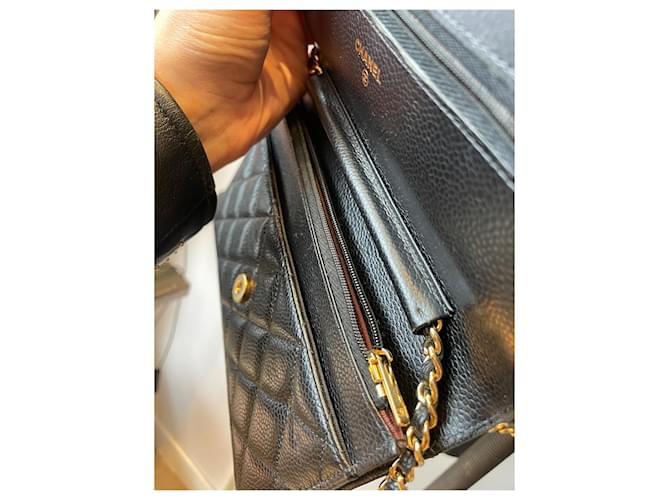 Wallet On Chain Chanel Woc Schwarz Gold hardware - Ansicht 4