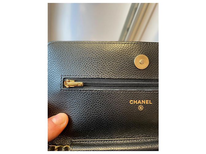 Wallet On Chain Chanel Woc Schwarz Gold hardware - Ansicht 7