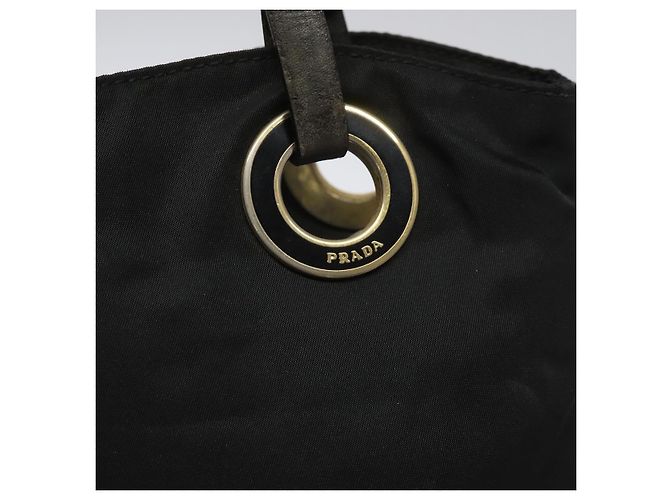 PRADA Borsa a mano in nylon nero Auth bs22622 - vista 10
