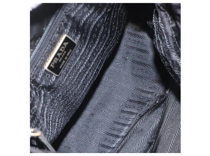 PRADA Borsa a mano in nylon nero Auth bs22622 - vista 11